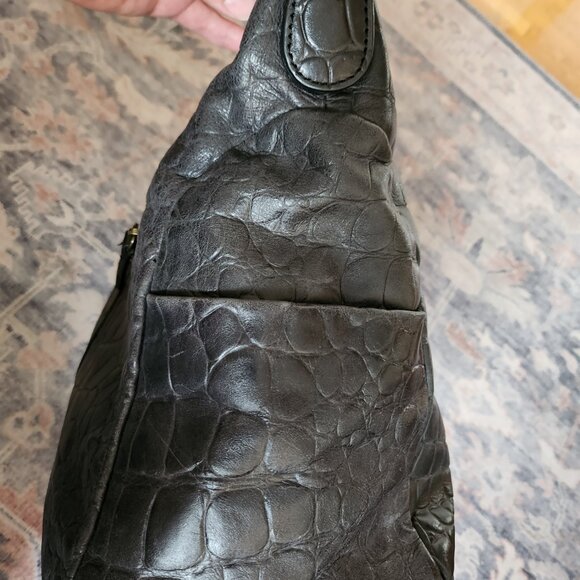 Libeskind Berlin Crocodile Embossed Large Leather Tote Bag - Picture 4 of 9